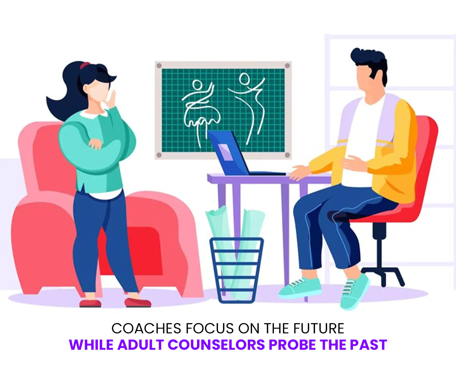 Coaches Focus on the Future, While Adult Counselors Probe the Past